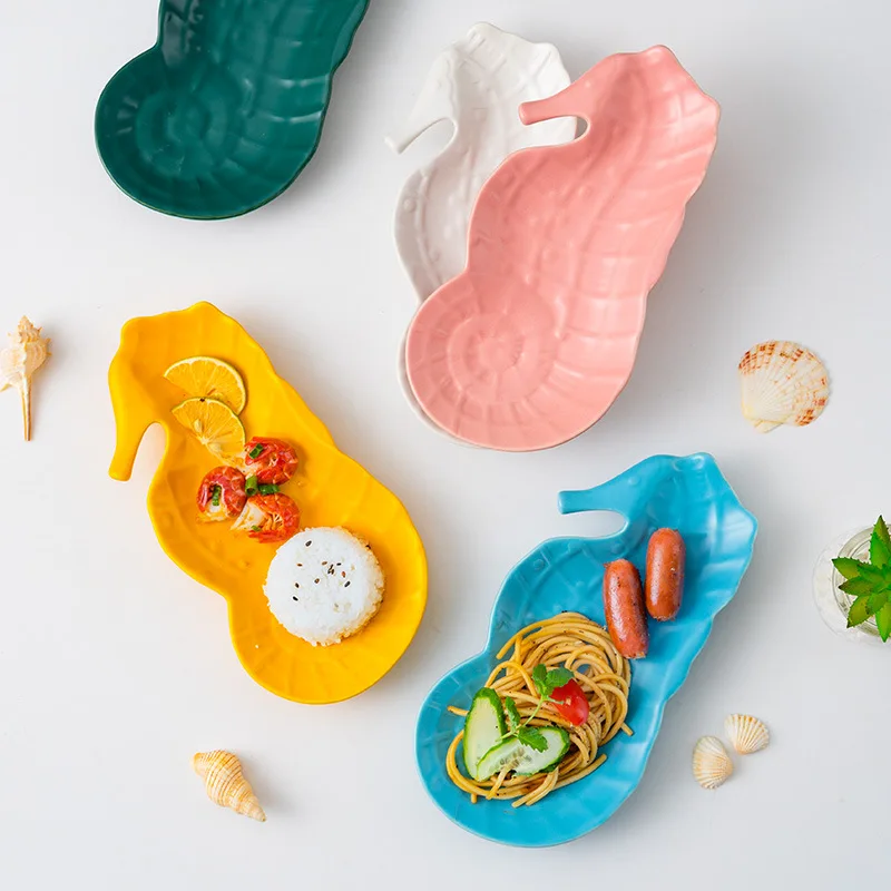 Microwave safe Ceramic Tableware Creative Plate Fish Shaped Dish Delicate Seafood Plate Sashimi Storage Plate