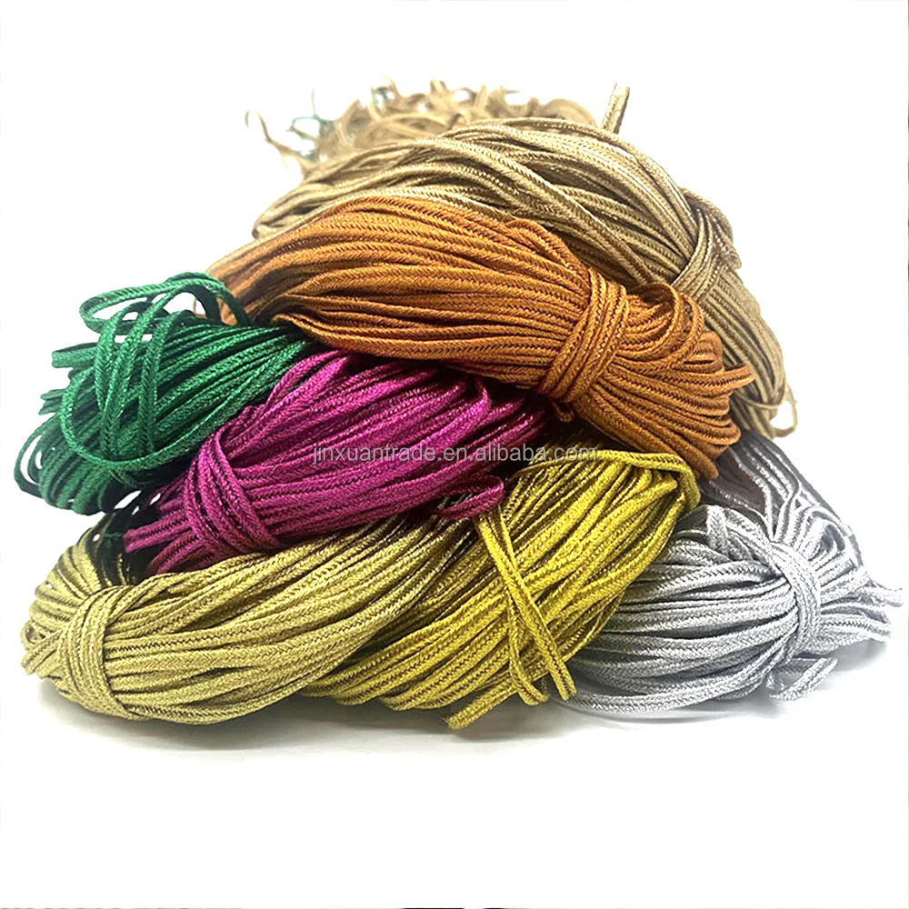 3 мм, 5 мм, 6 мм, золотистый, серебристый, коричневый, черный, металлический плотный плетеный шнур, обрезка, сутаж «сделай сам»