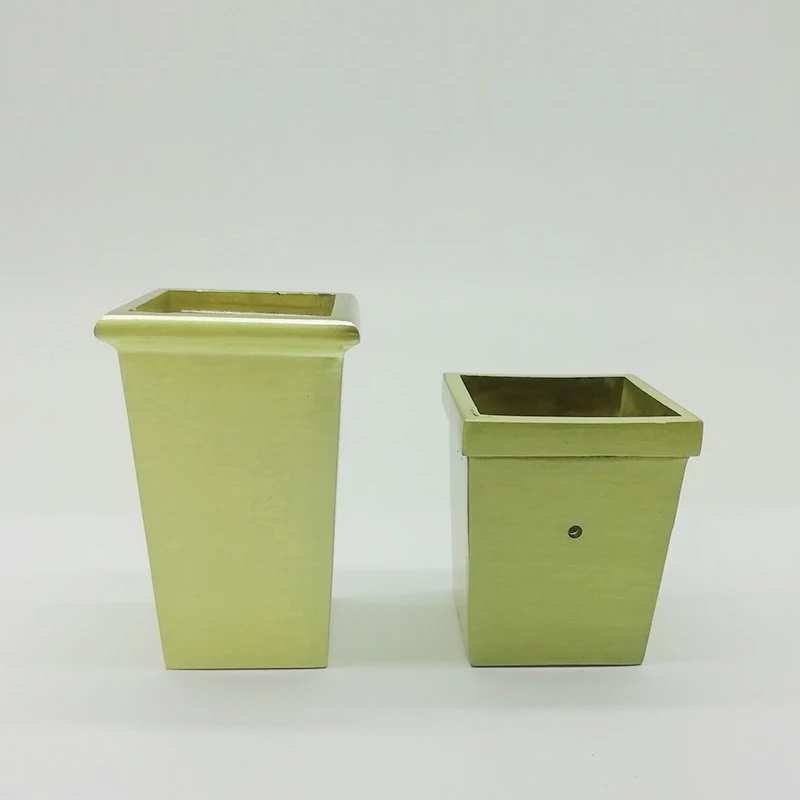 Hoone Mid-Century Modern Legs Chairs Sleeve Fitting Tips Golden Brass Square Chair Leg Caps