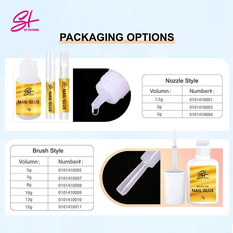 ST FUTURE 2g Premium Private label Super Sticky Professional Customized Fast Drying Finger Nail Glue For Press On Nails Art