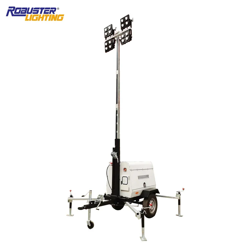 9M Manual Lighting Plant Diesel Generator Portable Trailer Led Light Tower