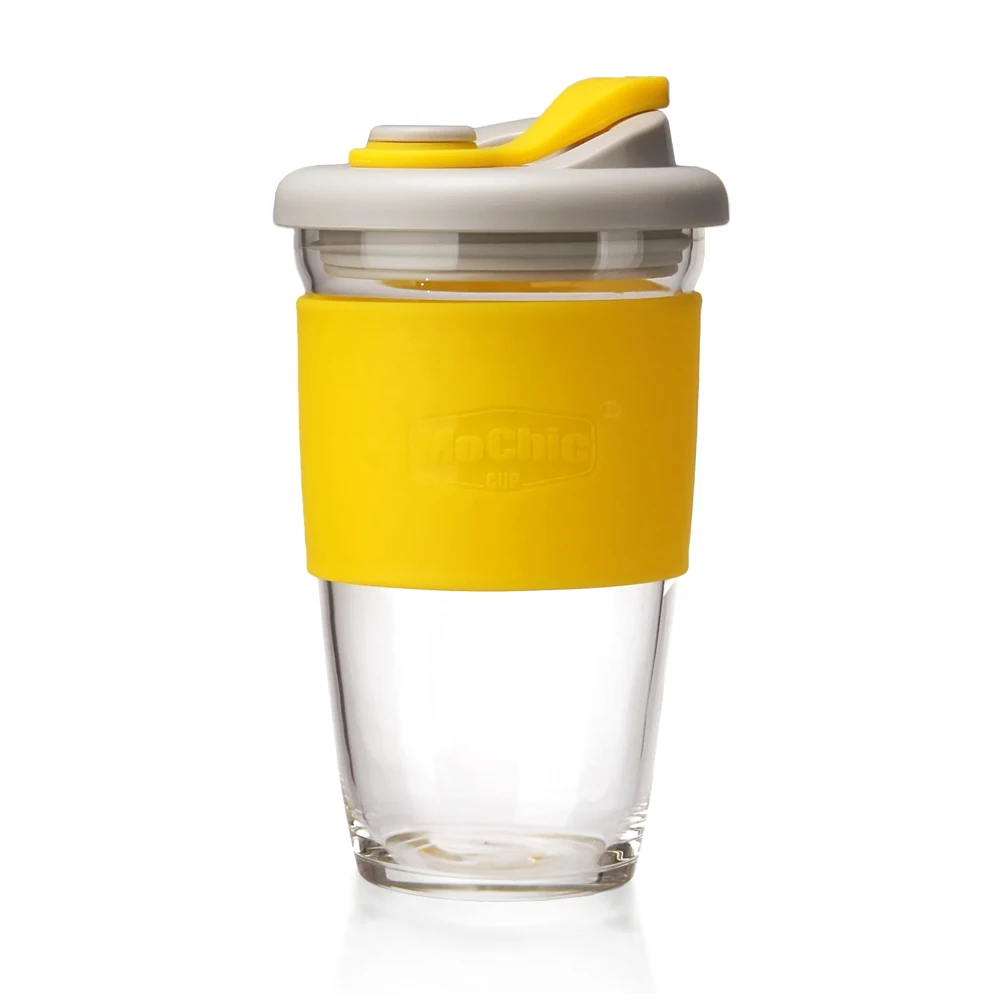 
Eco-Friendly Insulation Non-Slip Portable Coffee Milk Tea Transparent Glass Cups With Silicone Cover 