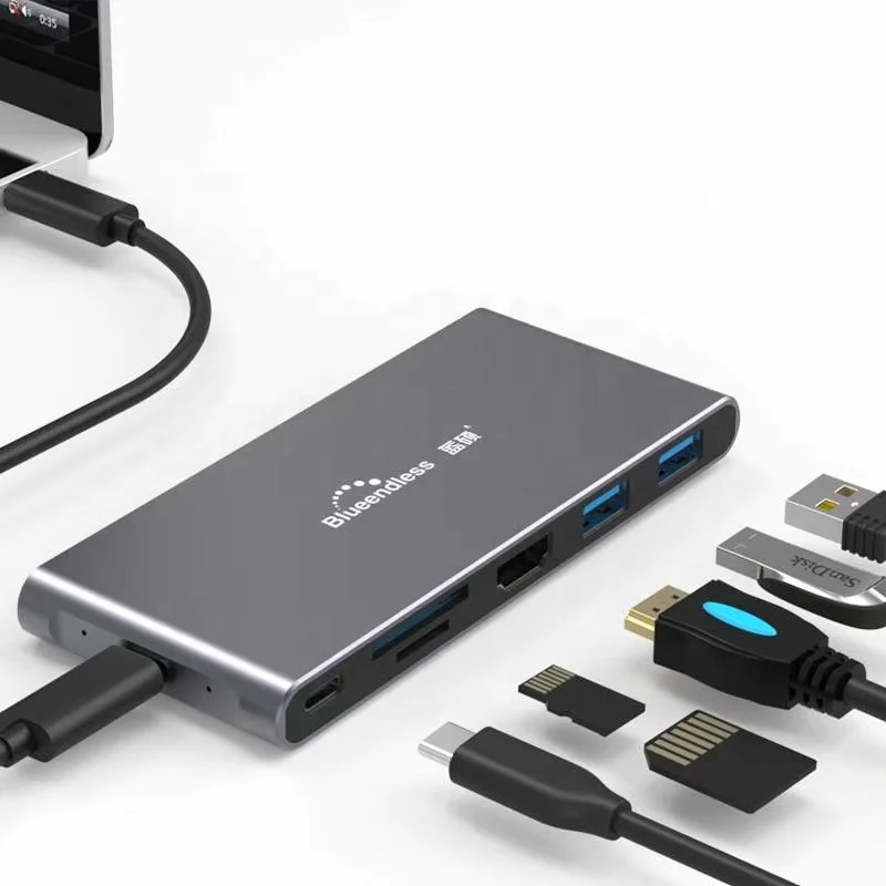 Usb-концентратор Тип c адаптер с корпусом Ngff Ssd 6 в 1 док-станция типа SD TF чехлом M2 Sata HDTV портов концентратор