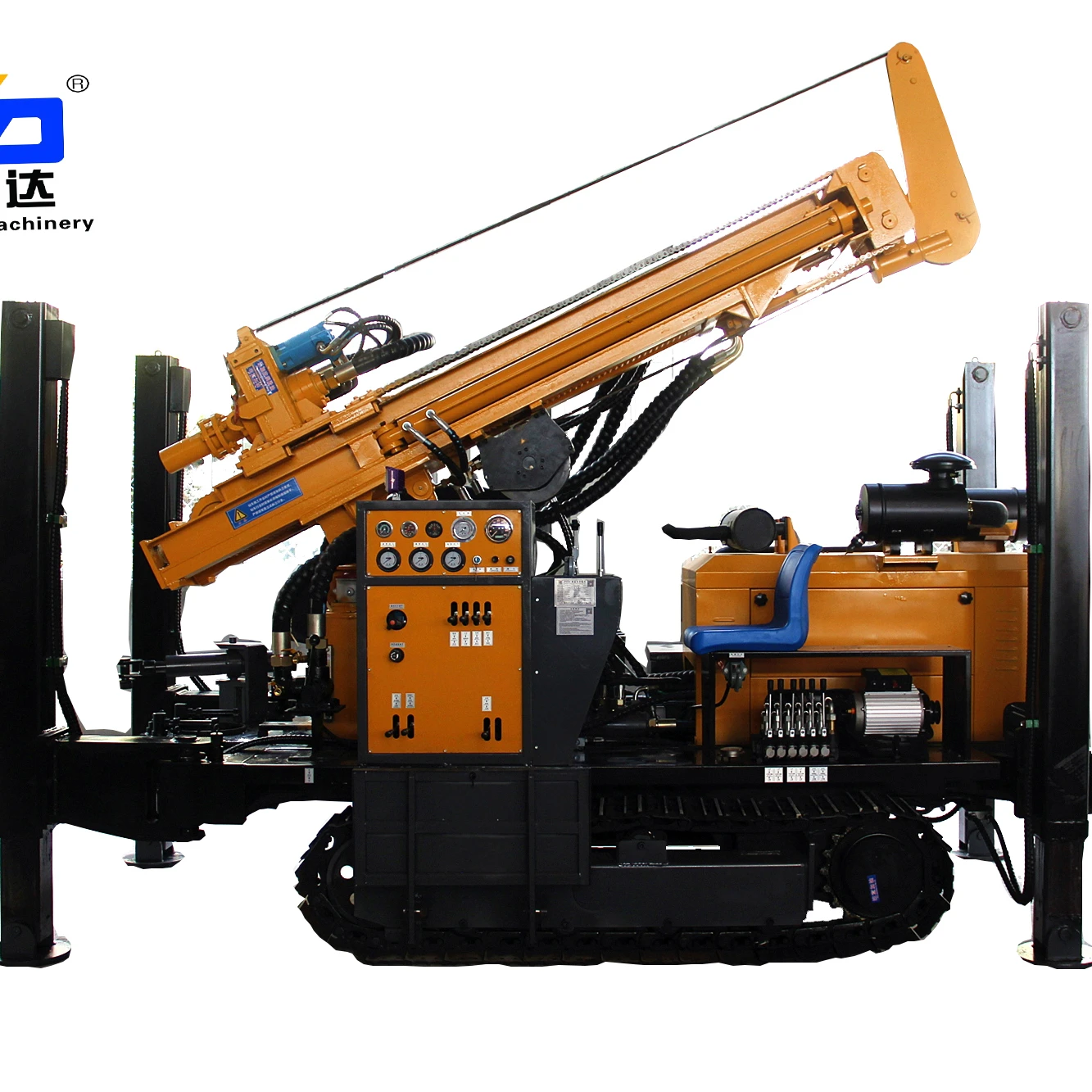 Direct Sale Chain Depth 200m Rotary Crawler Drilling Rig jaw crusher machine with vibrating screen hammer crusher with screen