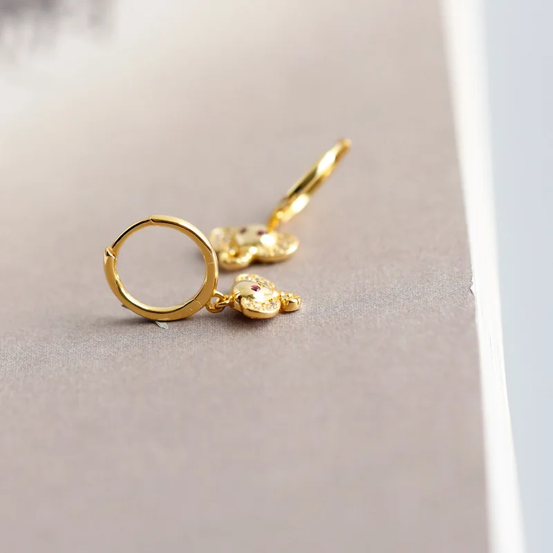  Hot sale 925 sterling silver Cz diamond 18k gold plated light luxury cute animal elephant pendant fashion