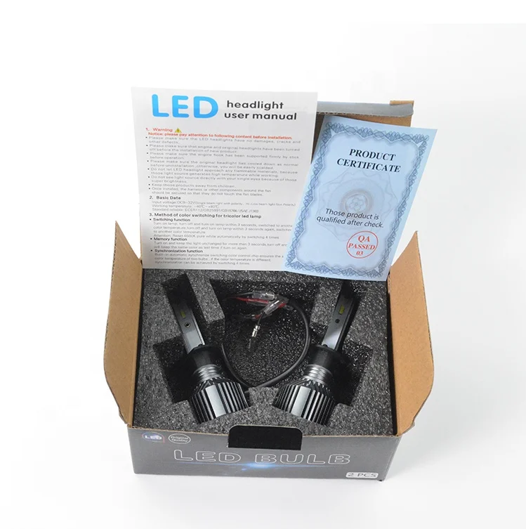 M2S Golongtech four colors led automotive Led Headlights built-in intelligent driver 12v 50w h7