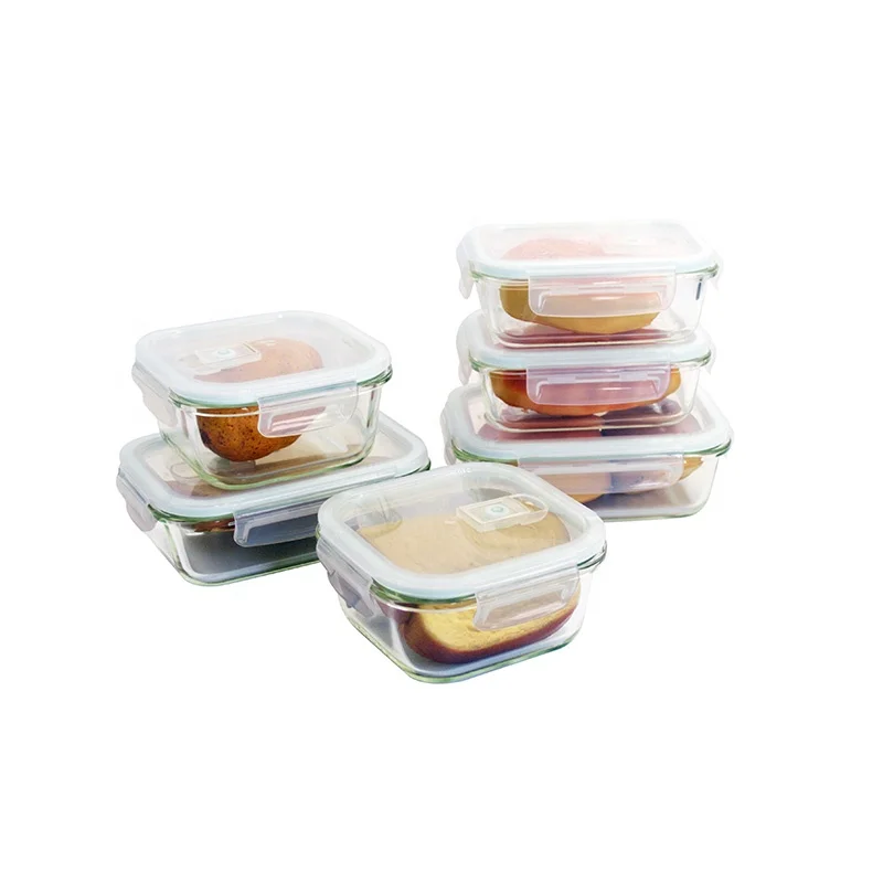 Eco Friendly Glassware Glass Food Storage Container No Leaking Food Storage Containers with Airtight Lids