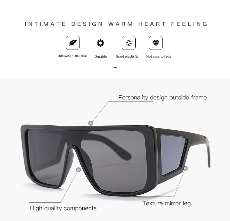 TENYARN fashion plastic gradient UV 400 fashion oversized trendy women shades sun glasses sunglasses 