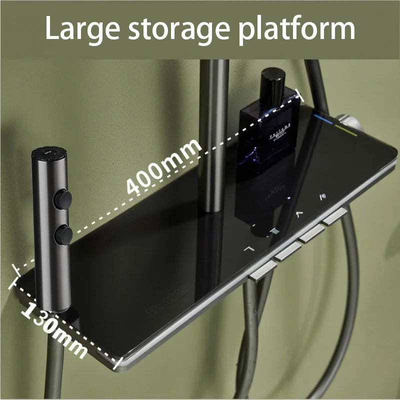 Trendy Designs LED Digital Bathtub Bathroom Shower Sets Thermostatic Rainfall Shower Faucet Set Bathroom Accessories