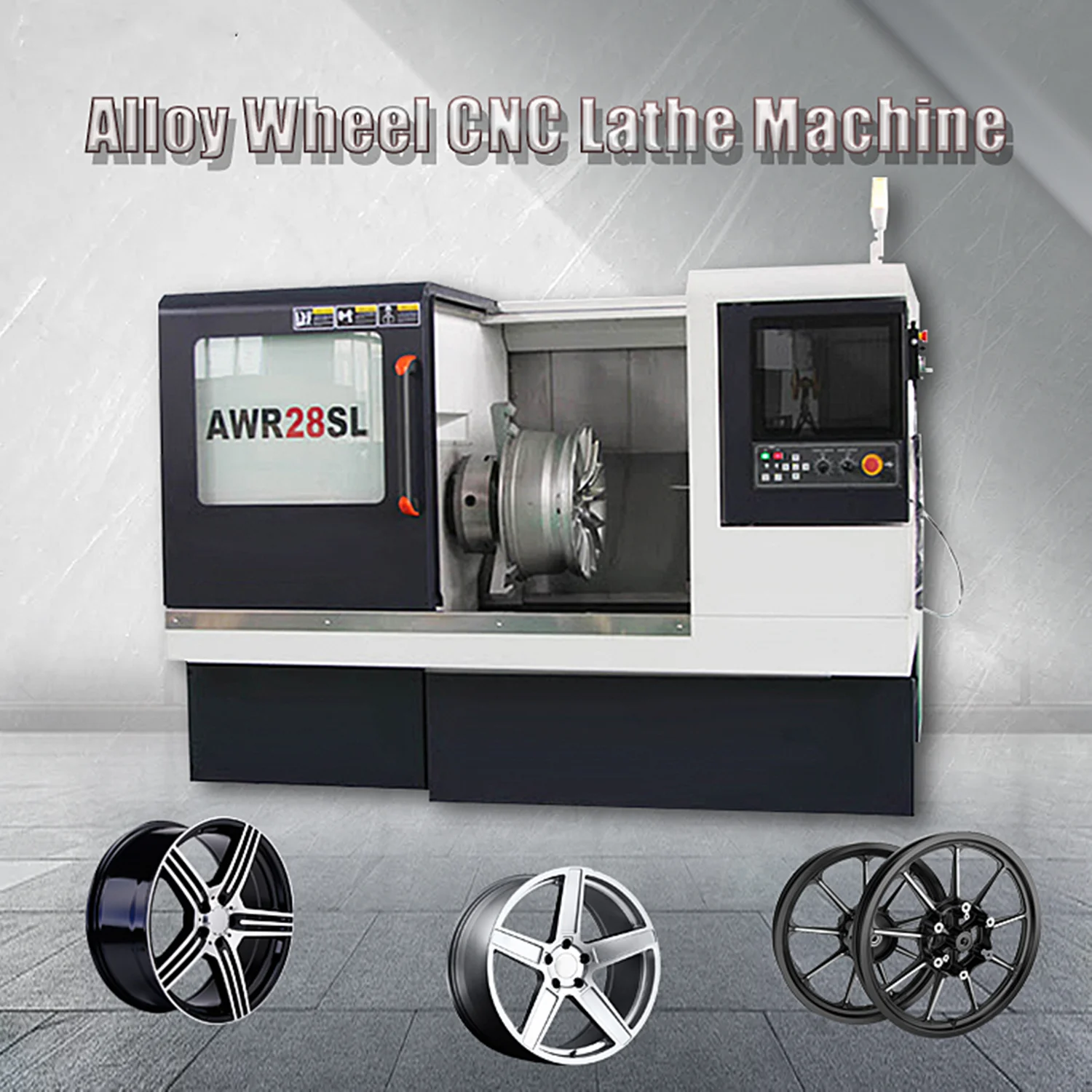 Heavy Duty Metal Alloy Wheel CNC Automatic Lathe Machine