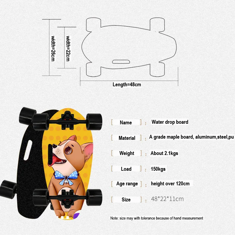 YINGPEI Melon seeds skateboard water drop skateboard mini four-wheel widened small skateboard beetle land surfboard