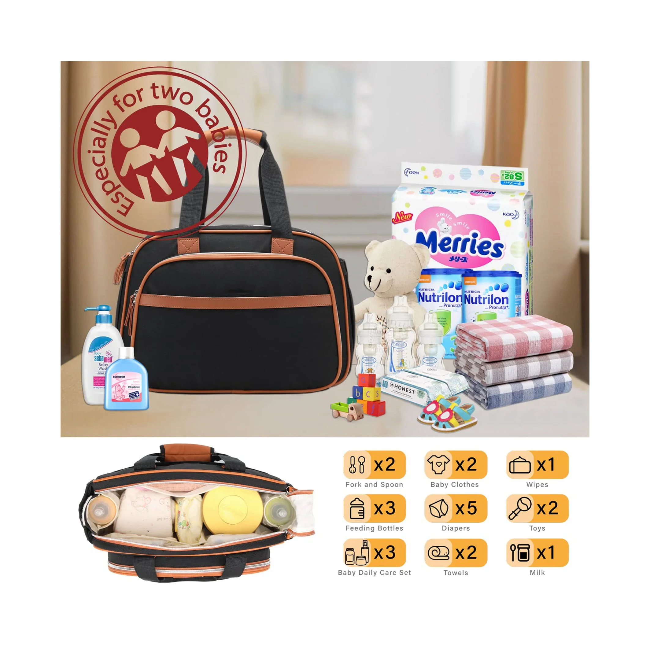 Многофункциональная сумка для подгузников от производителя, водонепроницаемая сумка для подгузников с пеленальным ковриком, портативная многоразовая сумка-тоут для подгузников