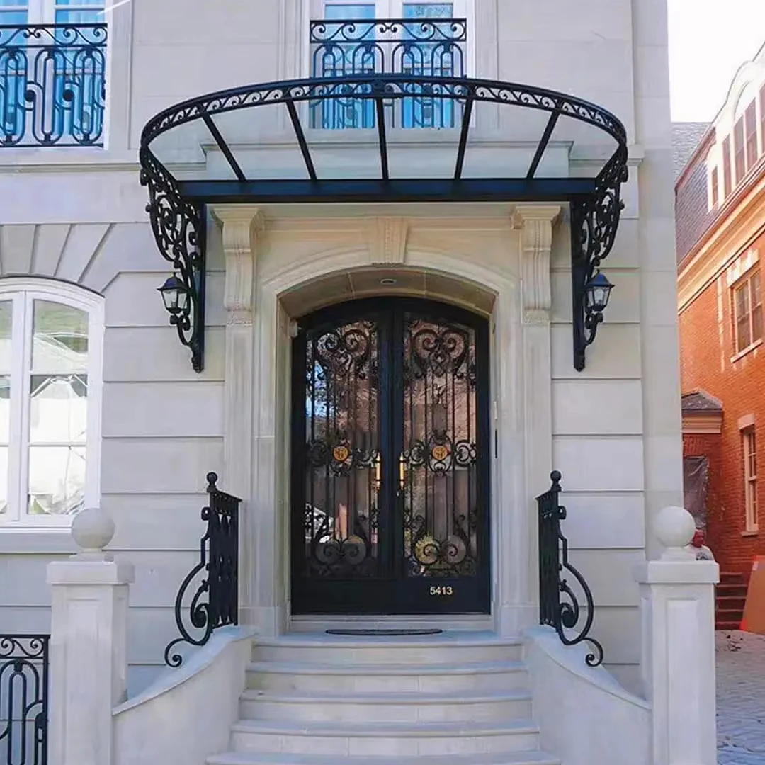 Toughened glass awning with  steel frame entrance canopies commercial residential awning canopy