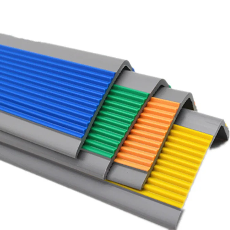 Anti slip PVC rubber stair nosing edge trim protective strip