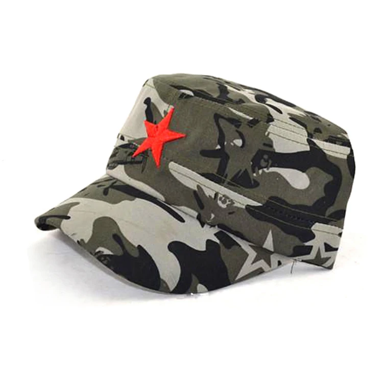 Camouflage Men Five stars 3D embroidery camo Caps Hats Cotton Adjustable Flat Top Cap