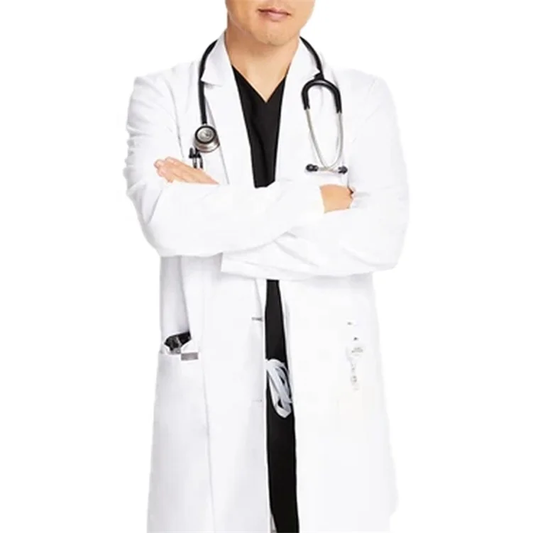 Long Sleeves Cotton Elastic cuffs Lab Coat Unisex hospital Doctor Uniforms White Lab Coats Overall