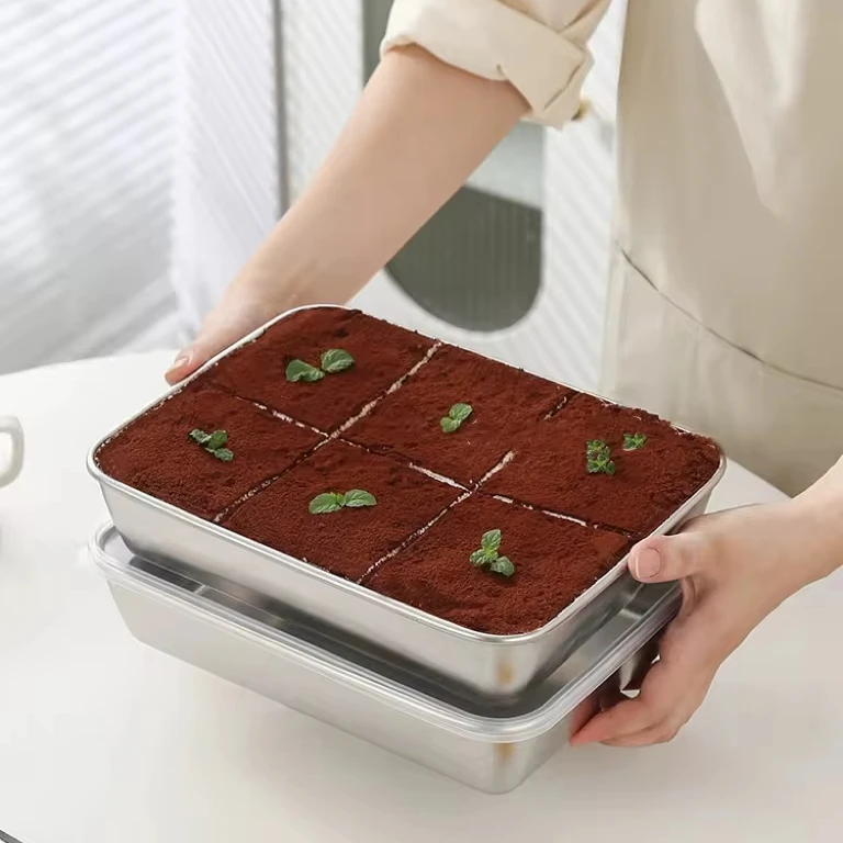 Factory Wholesale Nonstick Deep Baking Pan Cookie Baking Tray Stainless Steel Fresh-keeping Box