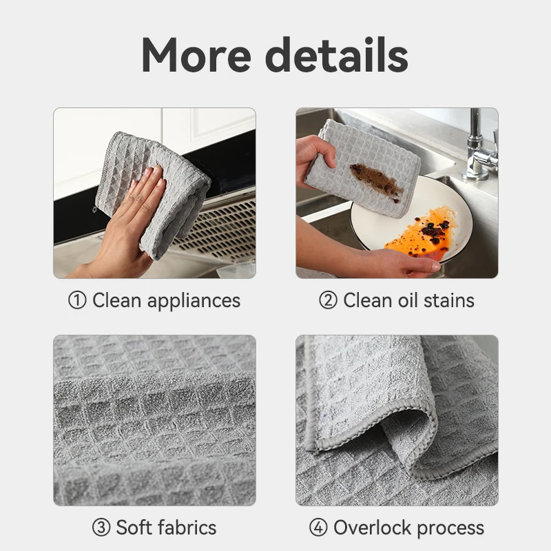 High Quality Waffle Weave Microfiber Towels Absorbent Microfiber Kitchen and Home Cleaning Cloths Dish Cleaning Cloths
