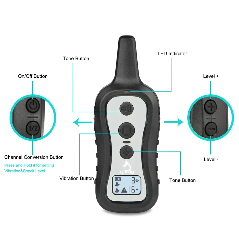 Smart Dog Training Collar 3 Safe Training Modes Rechargeable Waterproof Electric Dog Shock Collar
