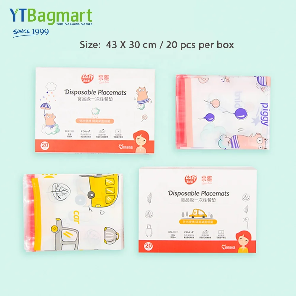 Оптовая продажа не содержит Бисфенол А 4 Экстра клейкие липкие детские коврики для ресторана и стола Полиэтиленовая защитная пленка пластиковые одноразовые салфетки малышей