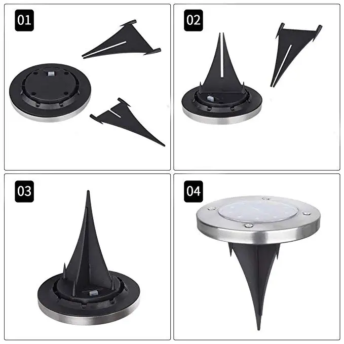 Customized Garden 4 8 10 12 Led Solar Powered Disk Underground Light, Waterproof Landscape Garden Lamp For Lawn,Pathway