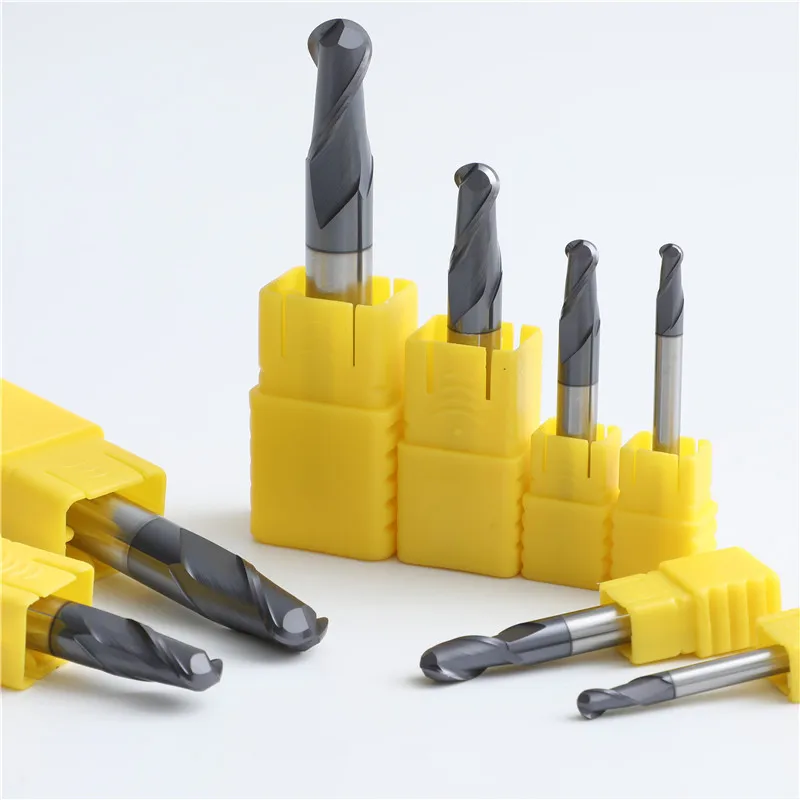 Two Flute Solid Carbide Ball Nose 2 Flute 55HRC 60HRC 65HRC Flat CNC Cutting Tool Tungsten indexable Milling Cutter head