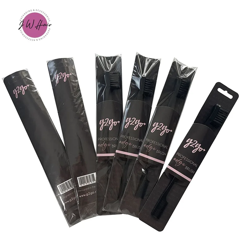 Edge Control Brush Comb Edge Hair Brush Custom Salon Double Eyebrow Comb With Individual Packaging