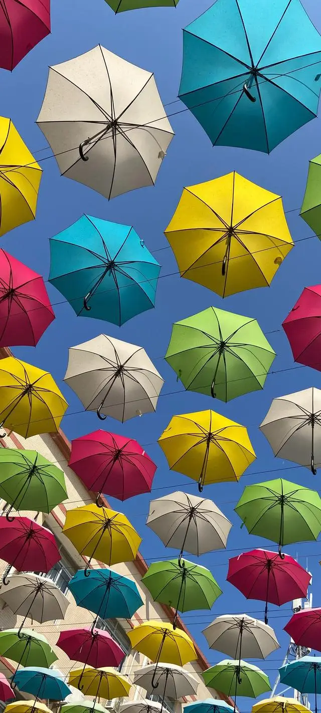 Sunday  Auto open straight stick colorful street umbrella for street decoration