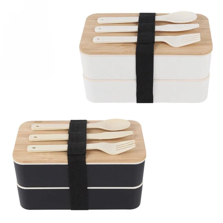 RPET  Plastic Bento Lunch Box With Divider and Cutlery Lunch Containers for Kids