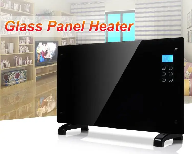 Home Portable Fast Heating 1000w Indoor Wall Mounted Electric Heater Space Glass Panel Heater