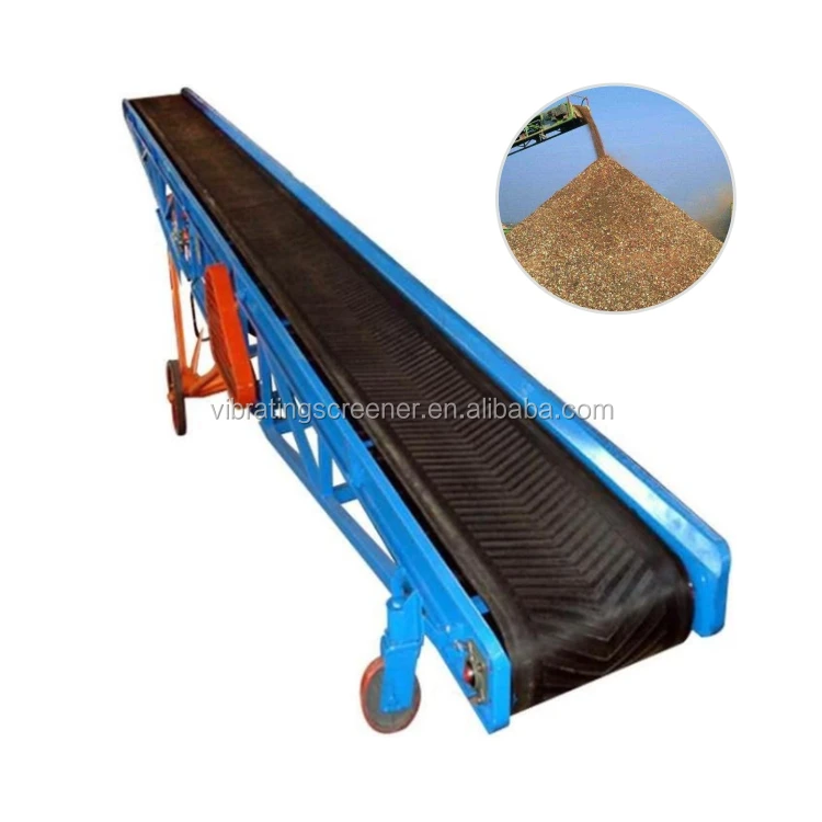 Mobile Flat or Troughed Belt Conveyor with Adjustable Lifting Height