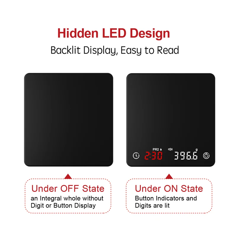 2024 New Mini Smart Type C Charging Coffee Ccale Sound Switch Electronic Coffee Scale Scale Digital For Coffee