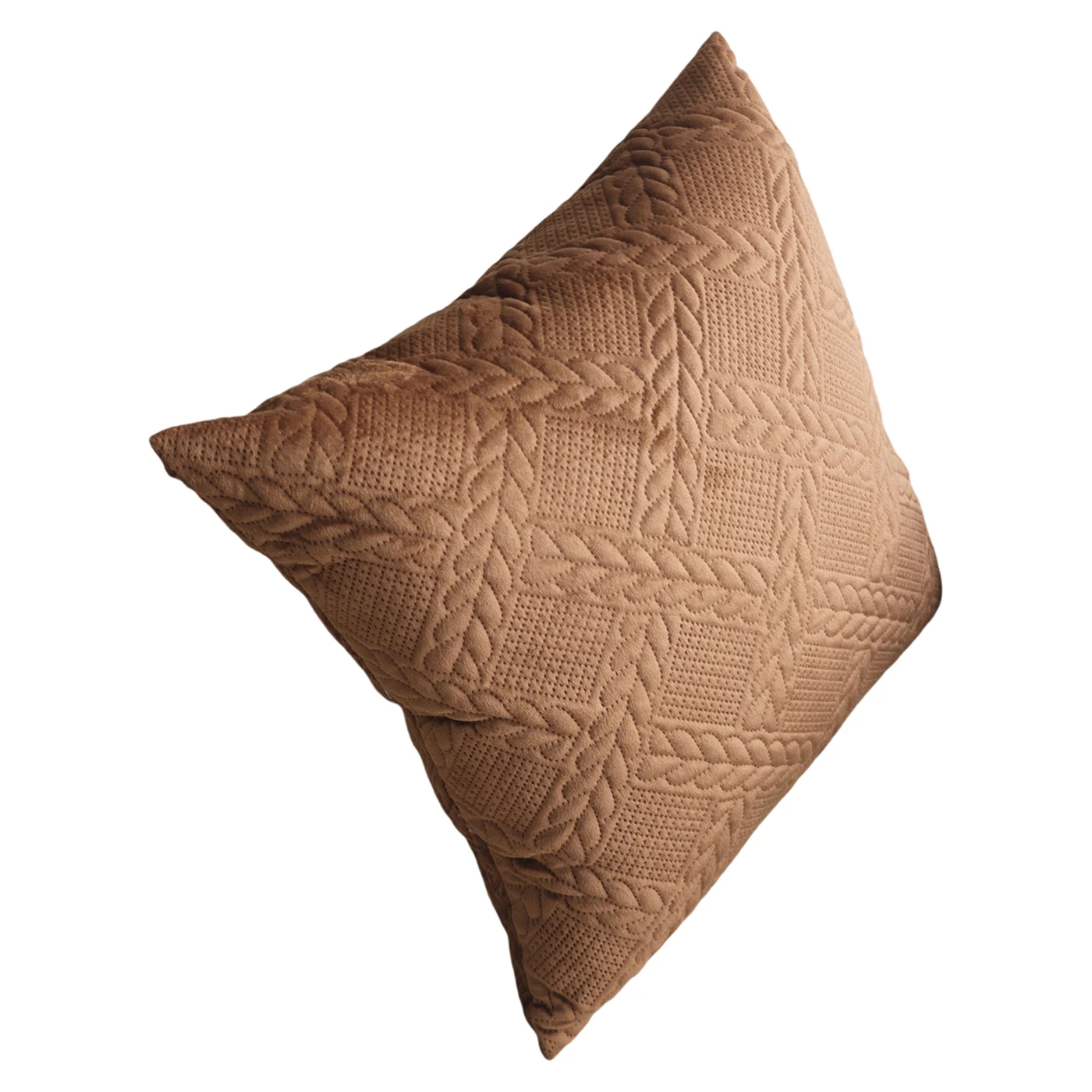 High Quality Wholesale Brown Velvet Embossed Home Decor Throw Pillow Indoor Living Room Removable Couch Reading Bed Pillow