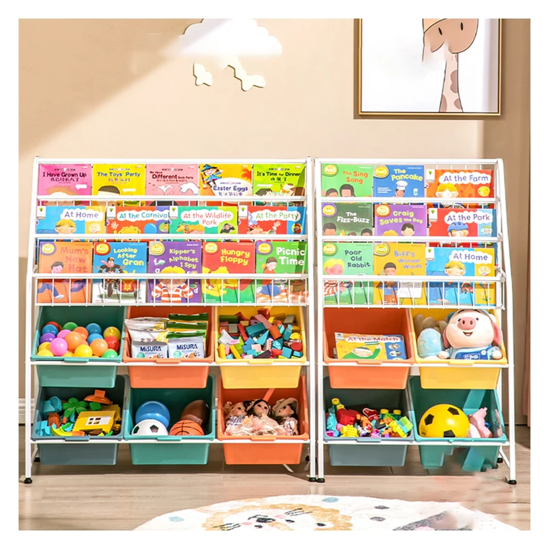 XingYou toy storage rack with book shelves thickened carbon steel kids storage shelf Multifunction toy storage rack