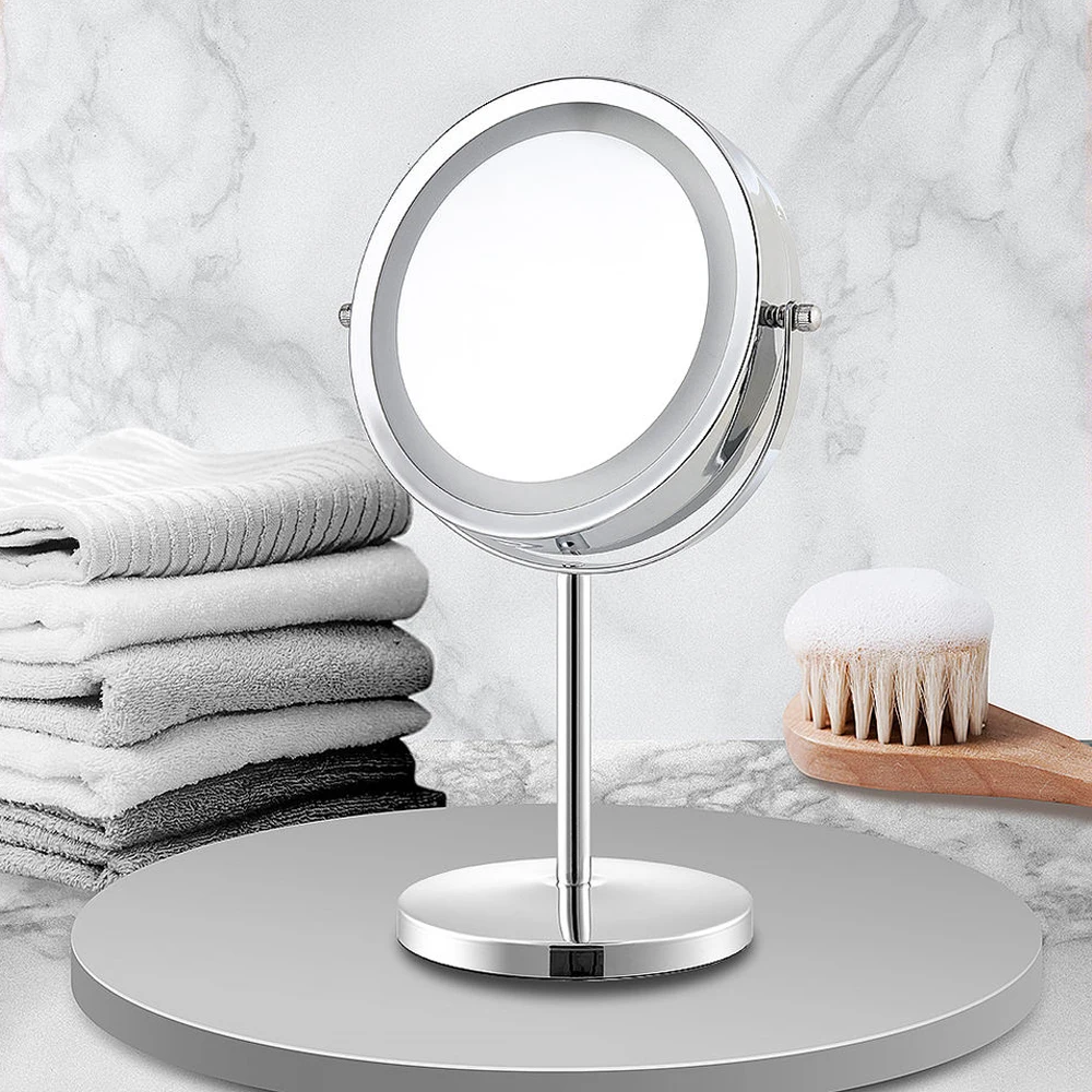 LED Makeup Mirror Manual Switch 360 Rotatable Makeup Non-slip Table Lamp 7 Inch 5 Times bathroom Mirror Lamp