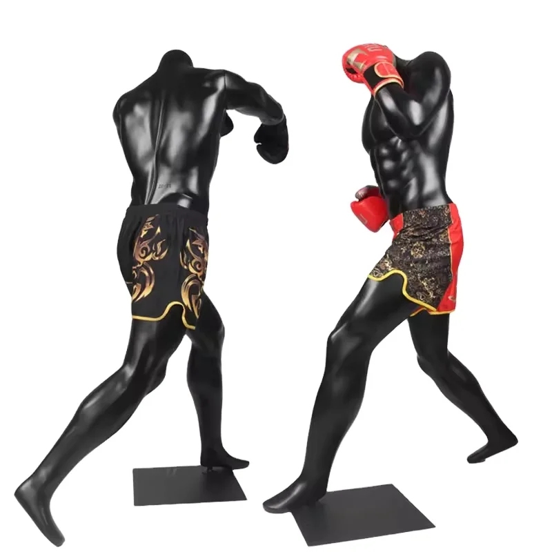New Sports Men Mannequin Boxing Sports Display Mannequin High End Cheap Price Black Color Sports Boxing Athletic Mannequin