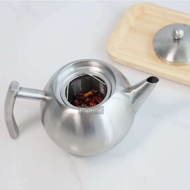 Highwin Factory  1000ml Stainless Steel  Teapot Polished With Strainer