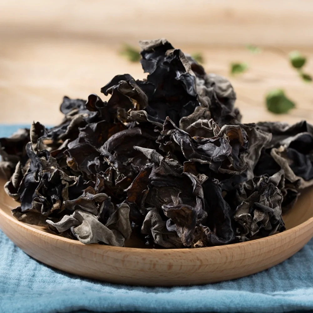 Dried black fungus ear mushroom