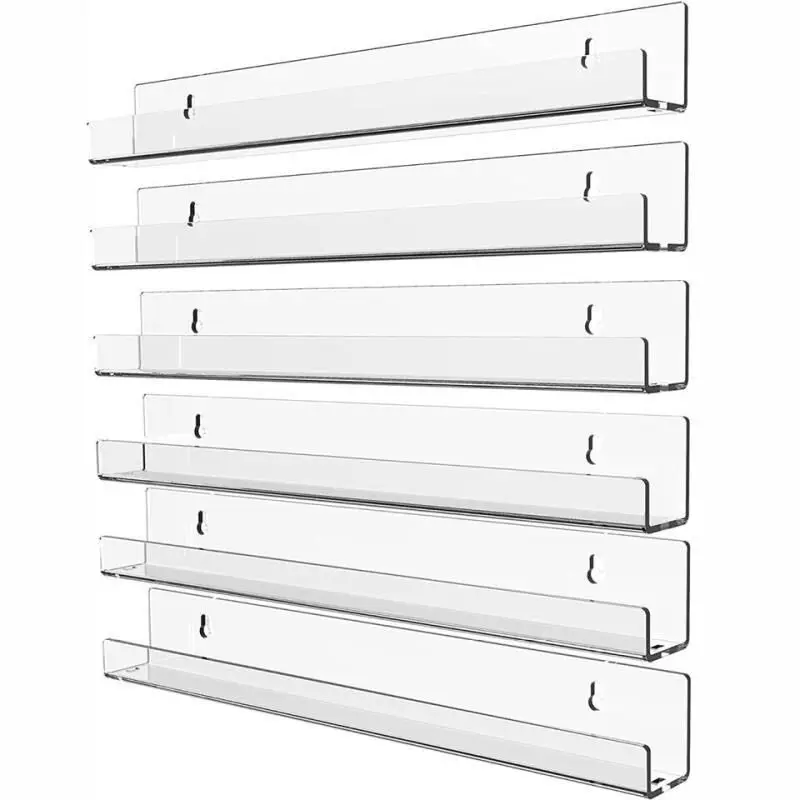 Acrylic Wall Shelves Wall hanging bookshelves Bathroom Wall Decoration Storage Racks Non Perforated Shelves wholesale