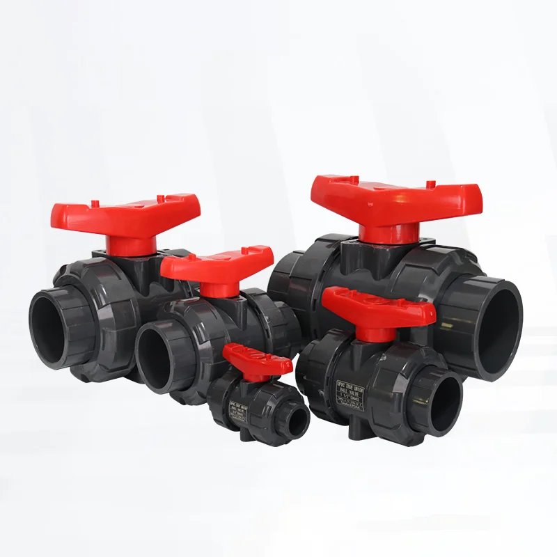industry supplier PVC Chemical industrial  water supply pipe fitting Double union ball valve