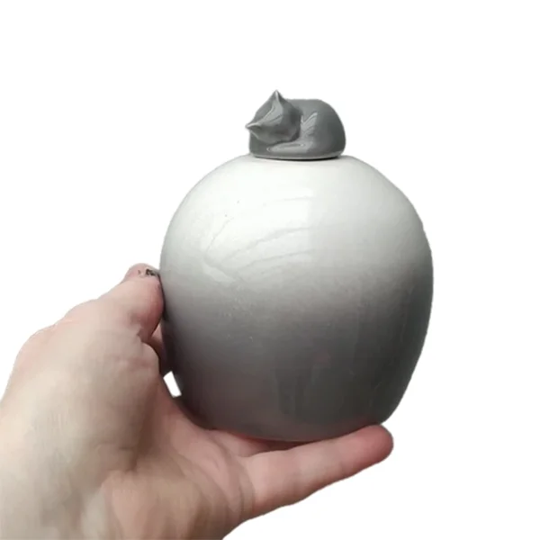 Wholesale custom keepsake kitten urns hand made multi colour glazed ceramic cremation urns for pet cremated ashes