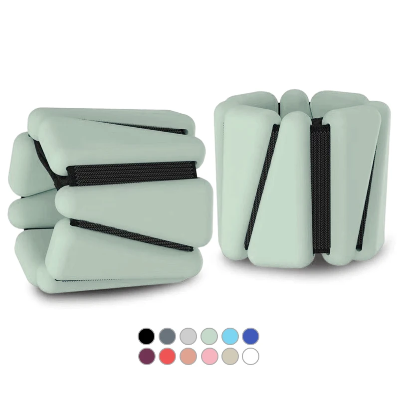 
RTS 2lb Light mint Green Triangle Outdoor Sports Fitness Adjustable Ankle Leg Energy Silicone Bangles Wrist Weights Bracelet 