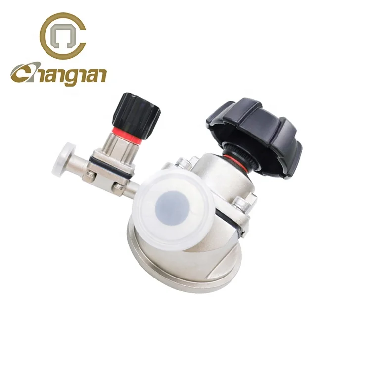 Sanitary stainless steel 316L EPDM PTFE 3 way diaphragm valve