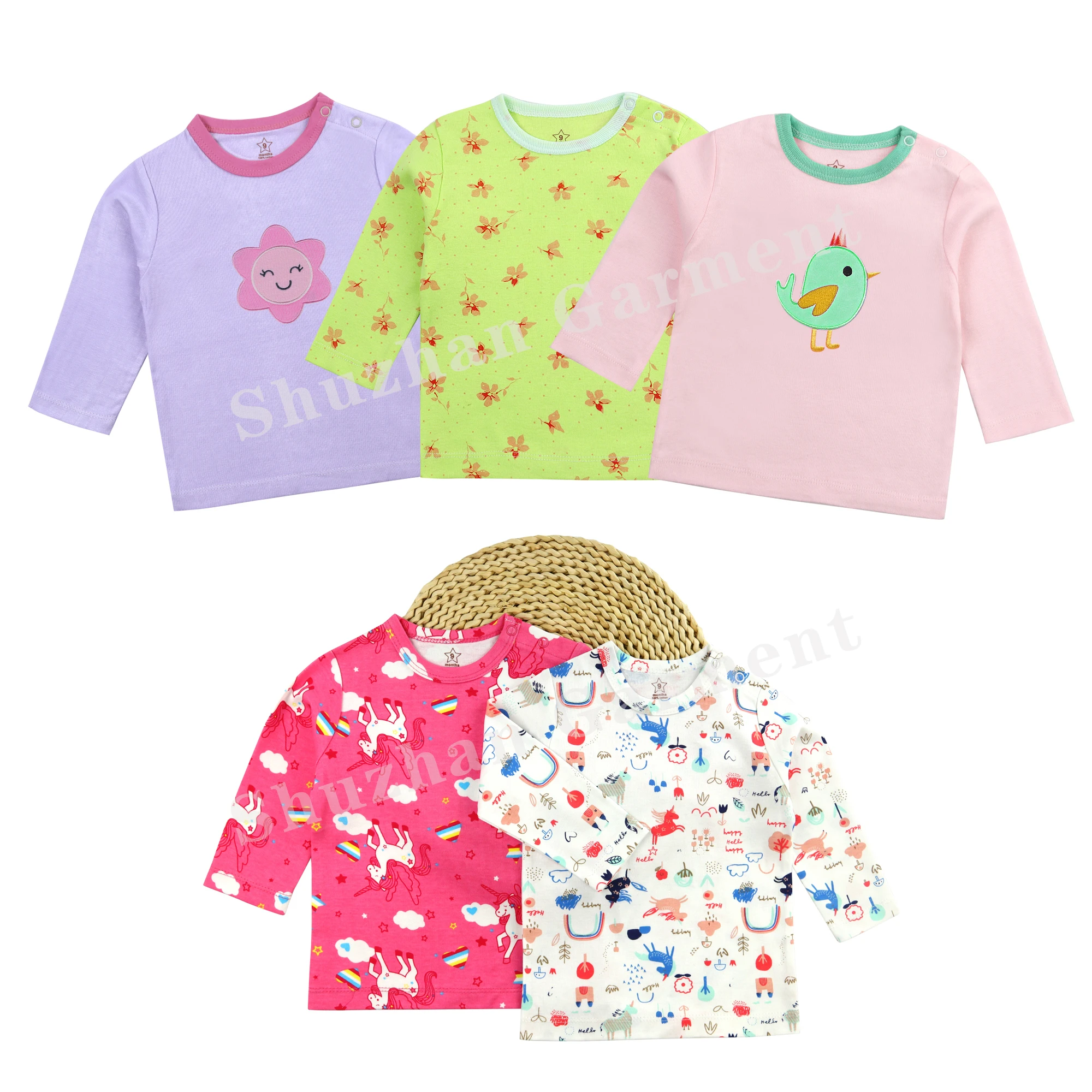 
Tops T-shirts Shirts Spring Cotton Baby Boys Girls Quantity Breathable T-shirt Kids Unisex 