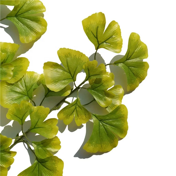 LY Artificial Ginkgo Leaves Stems Fall Leaf Spray Flower Arrangement for Vase Silk Autumn Leaves Stems Fall Decorations