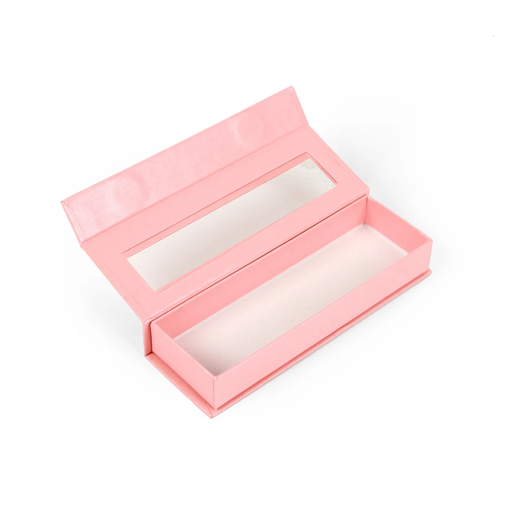 stock wholesale black white clear window artificial nail packaging for small business long nails false press on nail packaging