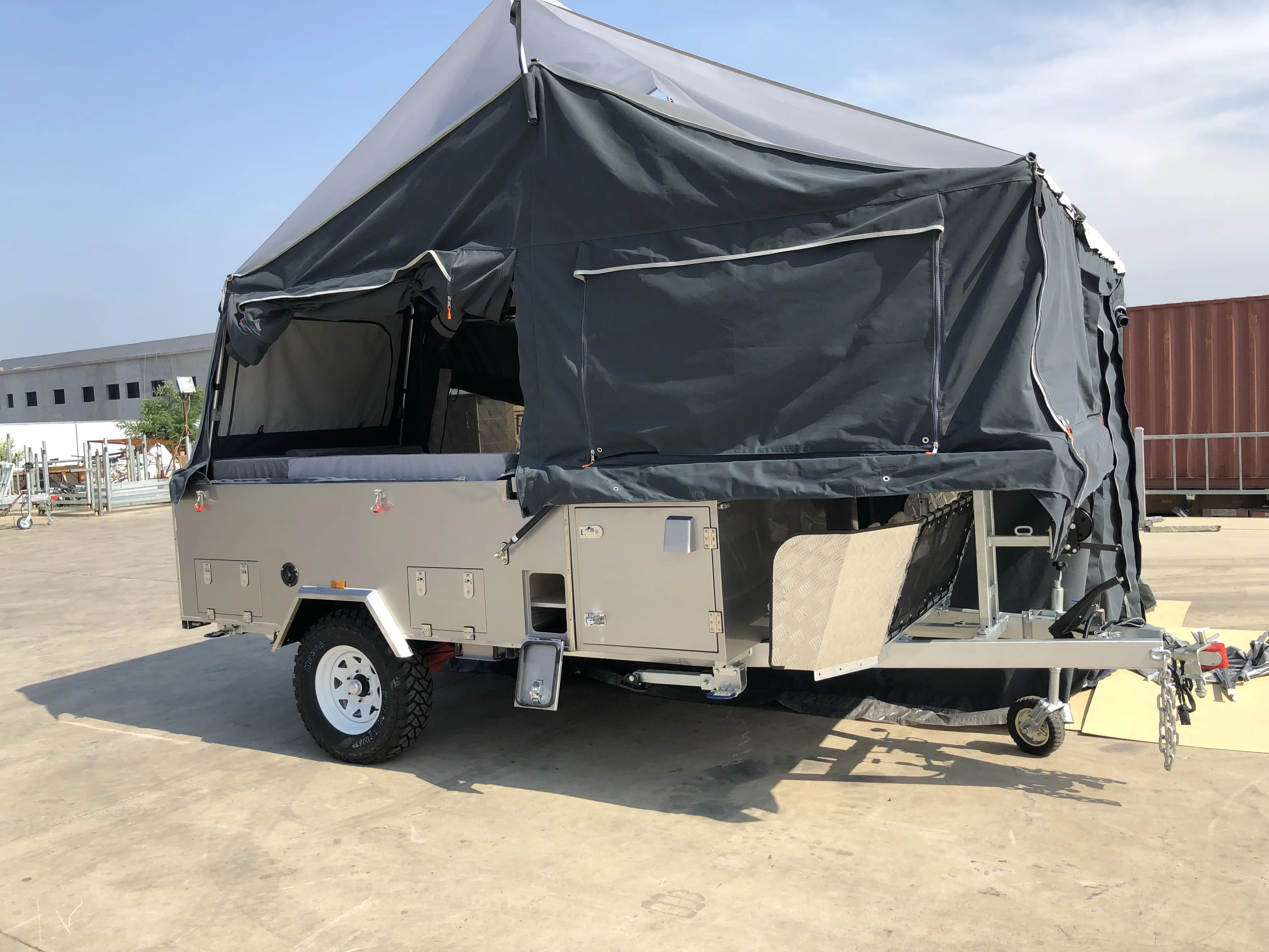 Camper trailer with15OZ fine canvas tent