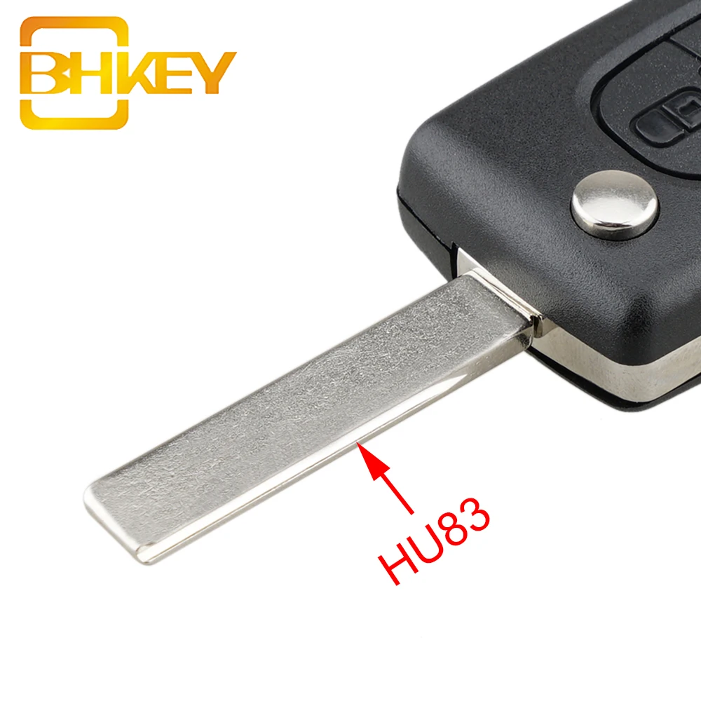 2 Buttons HU83 BladeCar Flip Entry Remote Key Case Shell Cover For Peugeot 107 207 307 307 S 308 407 607