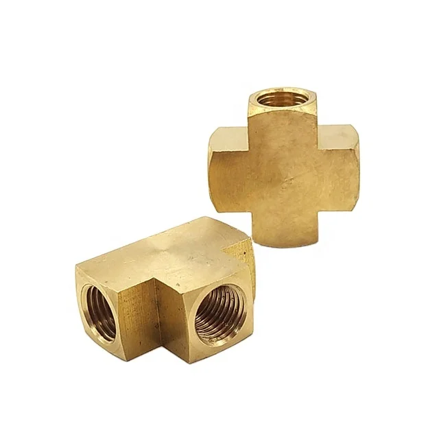BSP NPT 1/8 1/4 male female thread tee type 3 way brass Connector pipe fitting