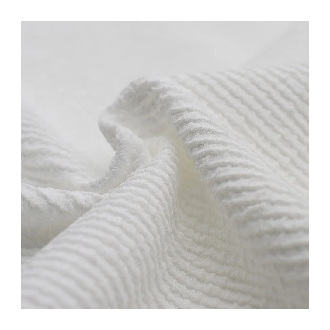 Eco-friendly textured swimwear fabric strip crinkle recycled fabric for swimsuit bikini